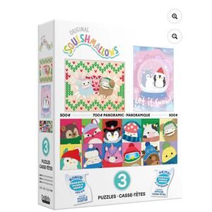 Squishmellow Original 3-Puzzle Multipak featuring Winter & Holiday themes